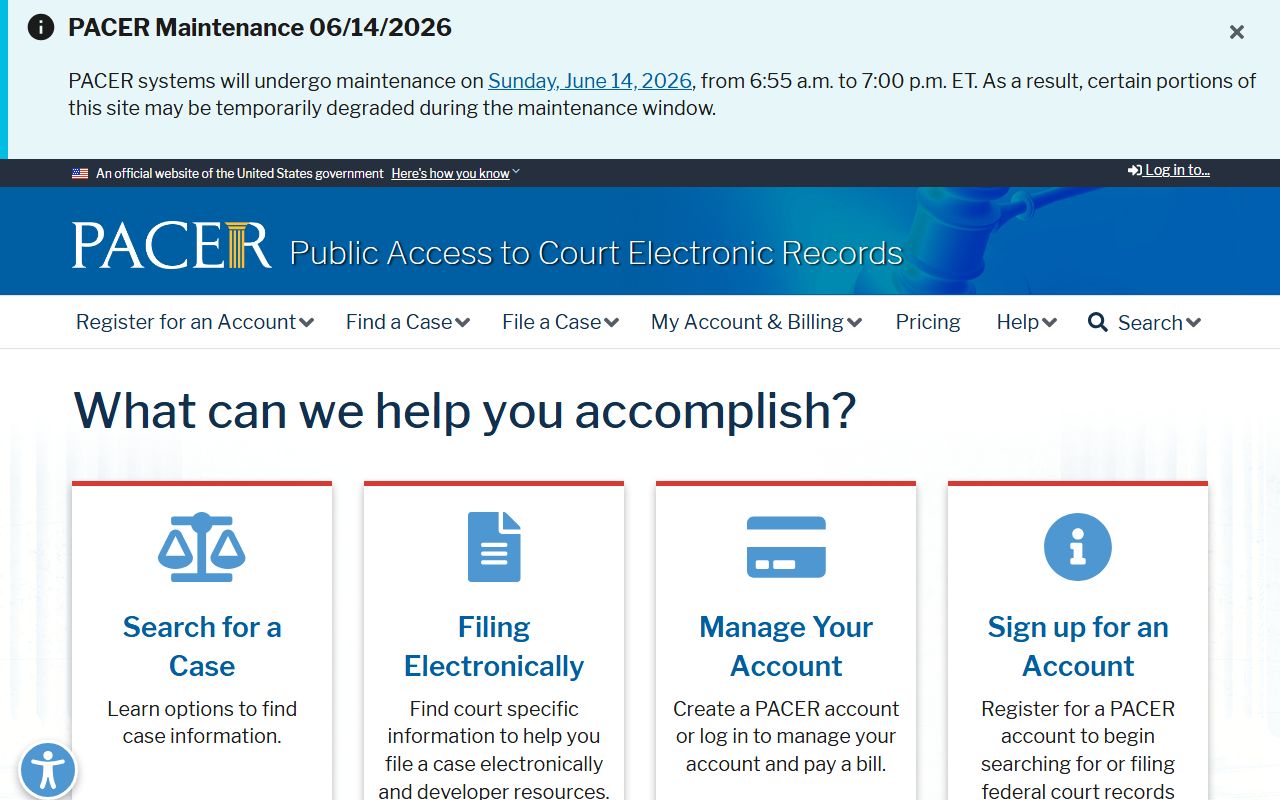 Lawrence County Prothonotary civil records and PACER federal docket access distinction