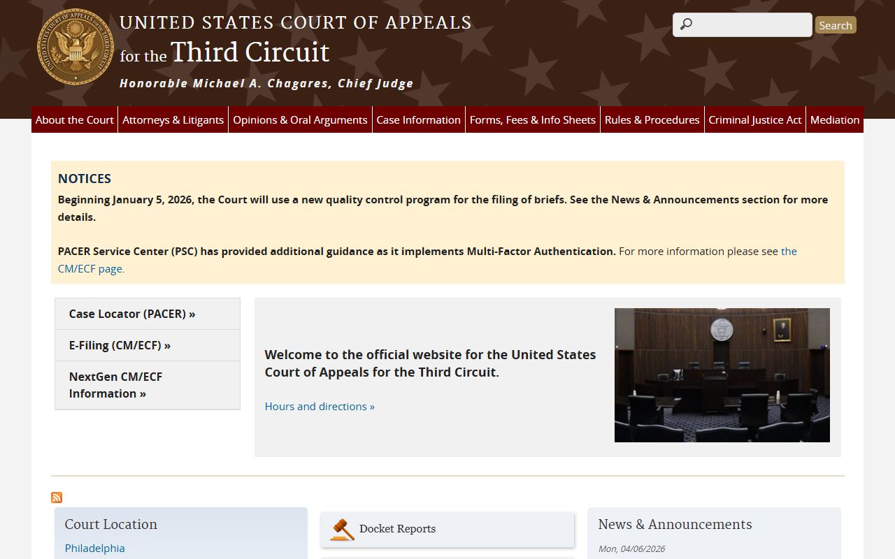 Lawrence County Court of Common Pleas records and Third Circuit federal appeals distinction