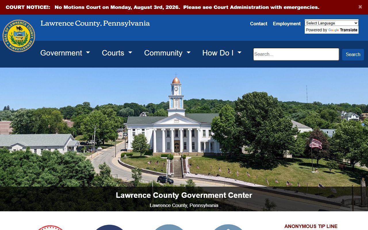 Lawrence County court records official county homepage