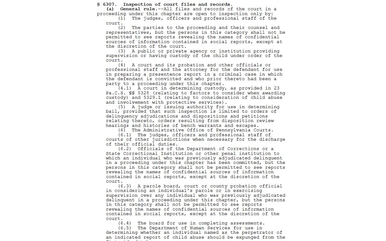 Lawrence County probate records and Pennsylvania juvenile court file restrictions